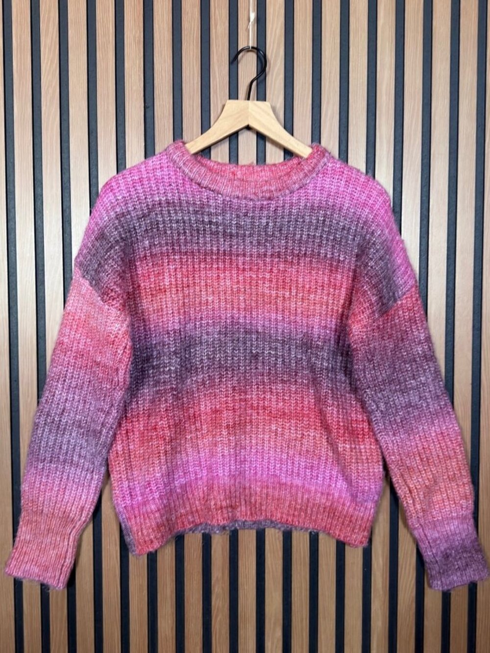 Rachel Zoe Sweater Small Womens Pink Purple Pullover Wool Yak Blend Crewneck
